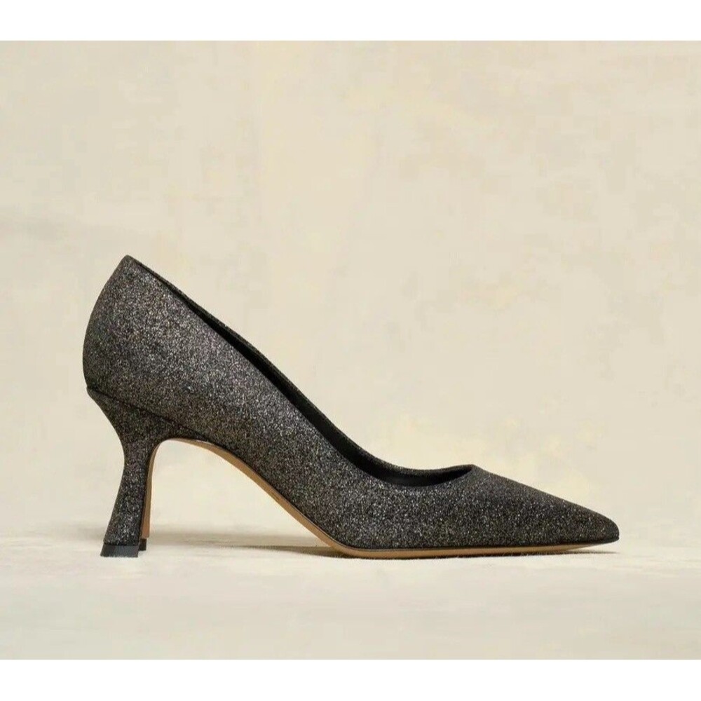 M. Gemi Black Multicolor Glitter Heels Pumps Women’s 37 / US 6.5 Italy